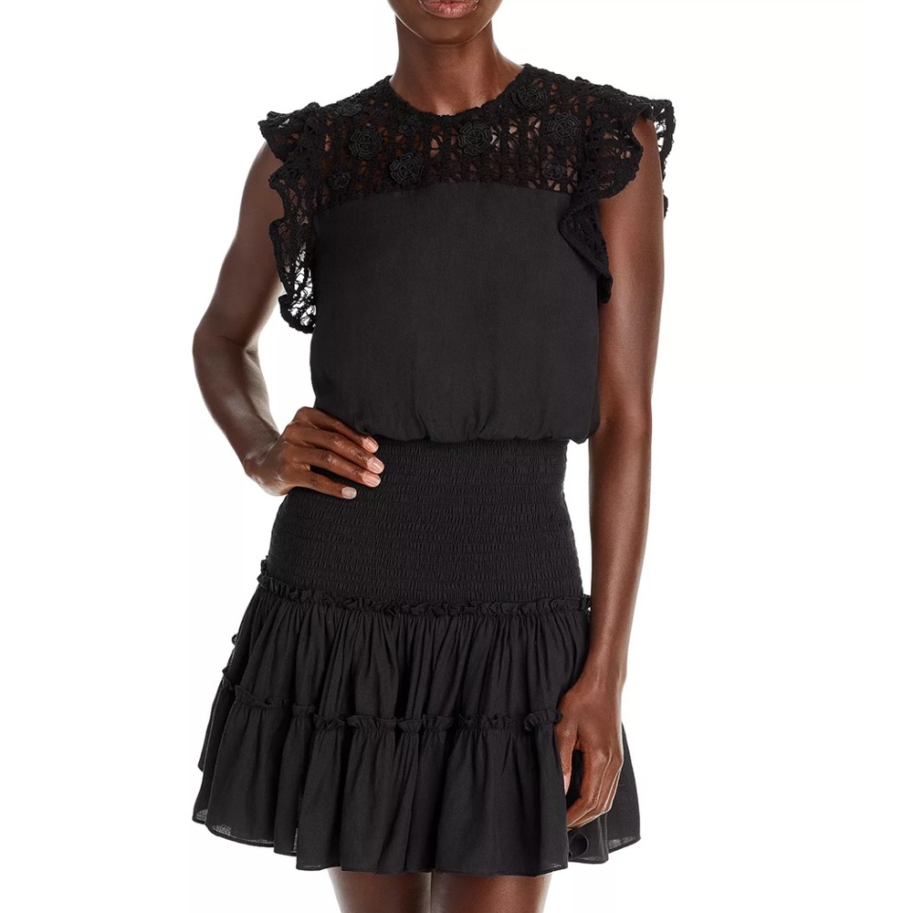 Crochet Trim Fit & Flare Mini Dress